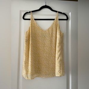 Yellow floral tank top by Banana Republic. Size small with adjustable straps.